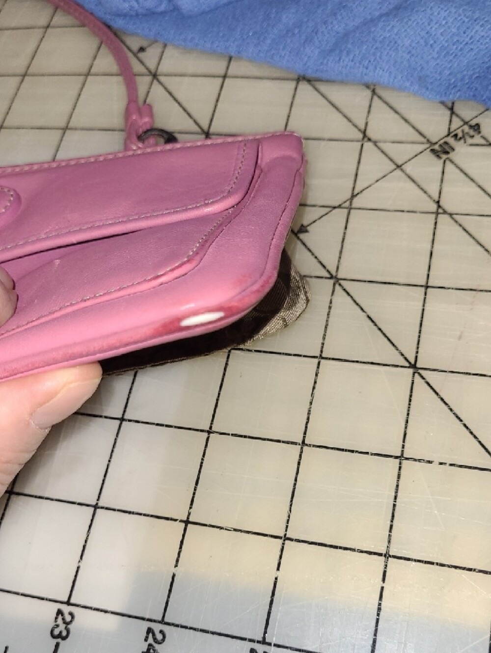 Coach Pink Leather Wristlet with Front Buckle Pocket - Picture 11 of 11